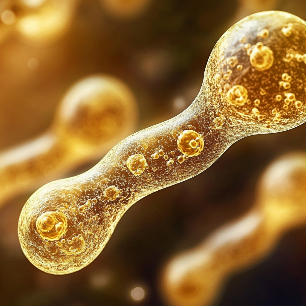 Abstract micrograph representing IgG antibodies binding surface antigens